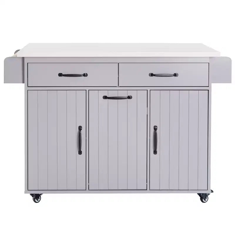 Desserte de cuisine roulante avec table pliante