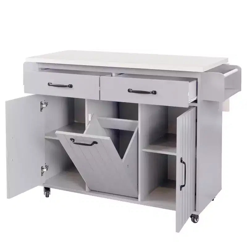 Desserte de cuisine roulante avec table pliante