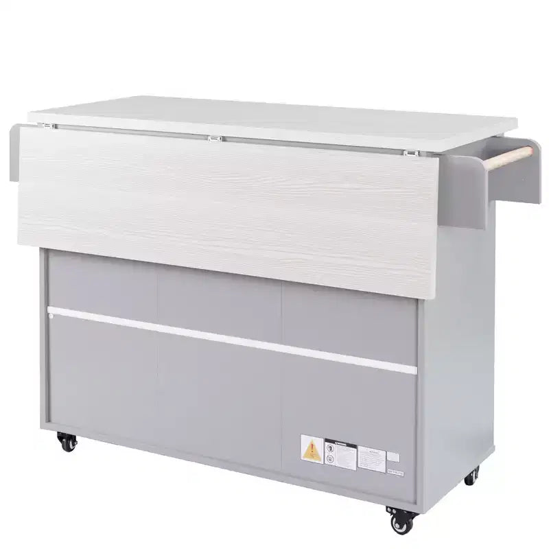 Desserte de cuisine roulante avec table pliante