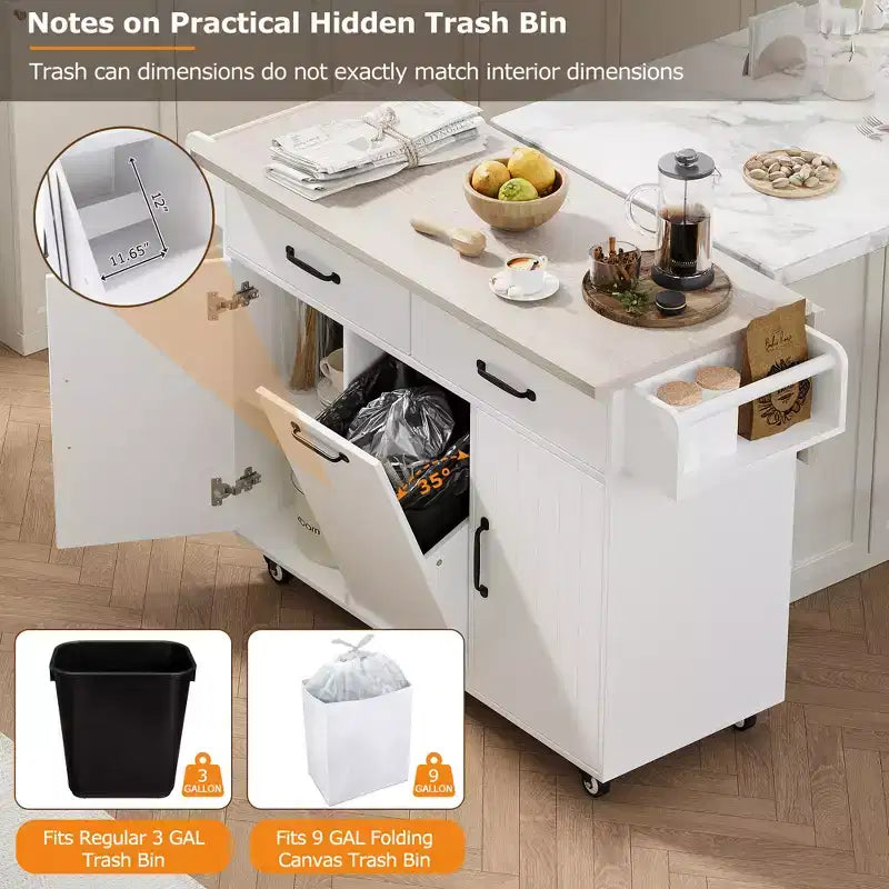 Desserte de cuisine roulante avec table pliante