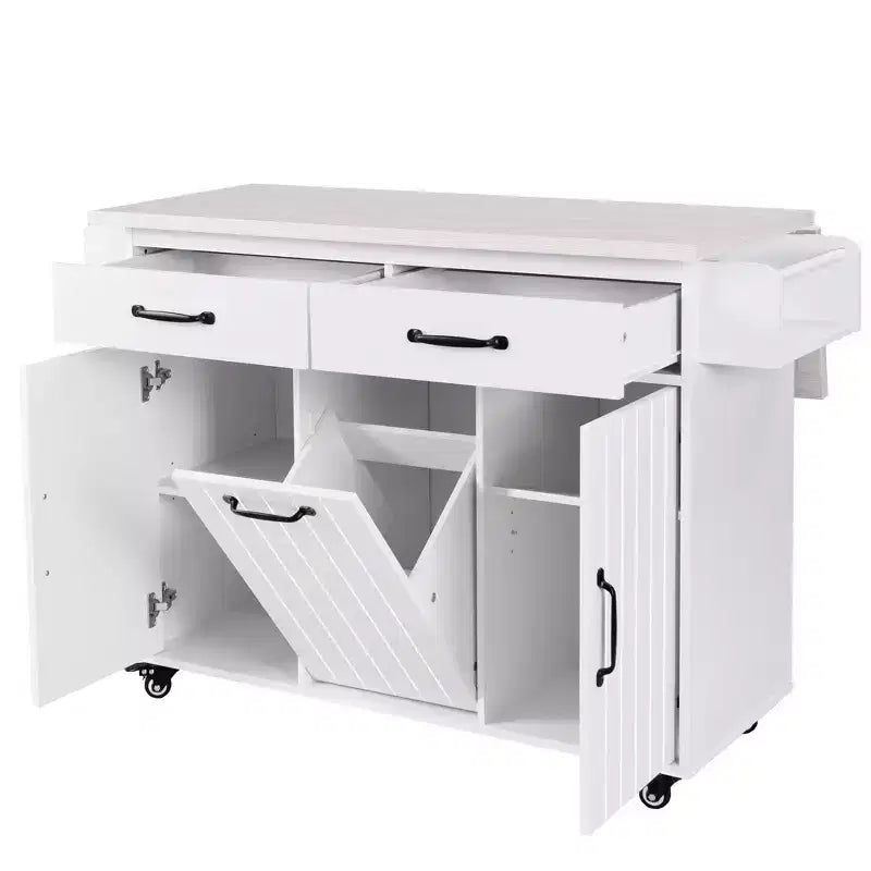 Desserte de cuisine roulante avec table pliante