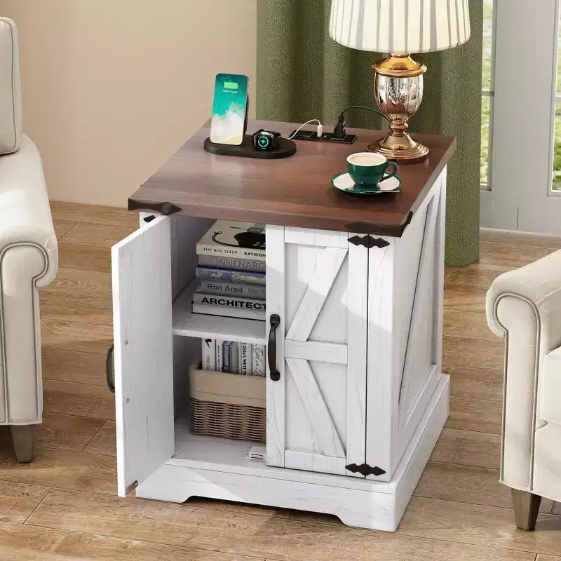 Table de chevet/table basse avec station de recharge