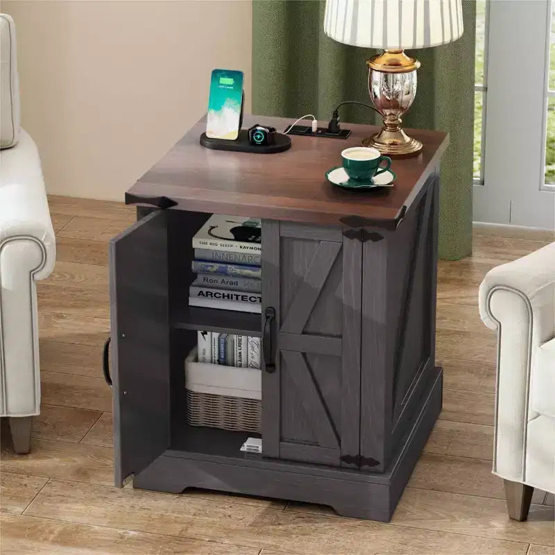Table de chevet/table basse avec station de recharge