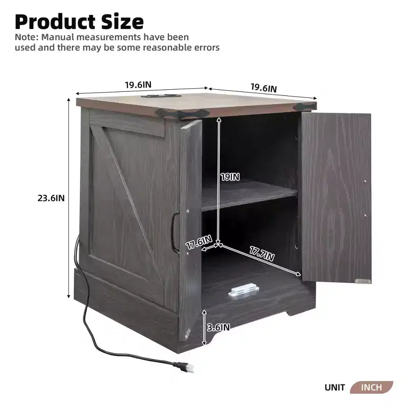 Table de chevet/table basse avec station de recharge