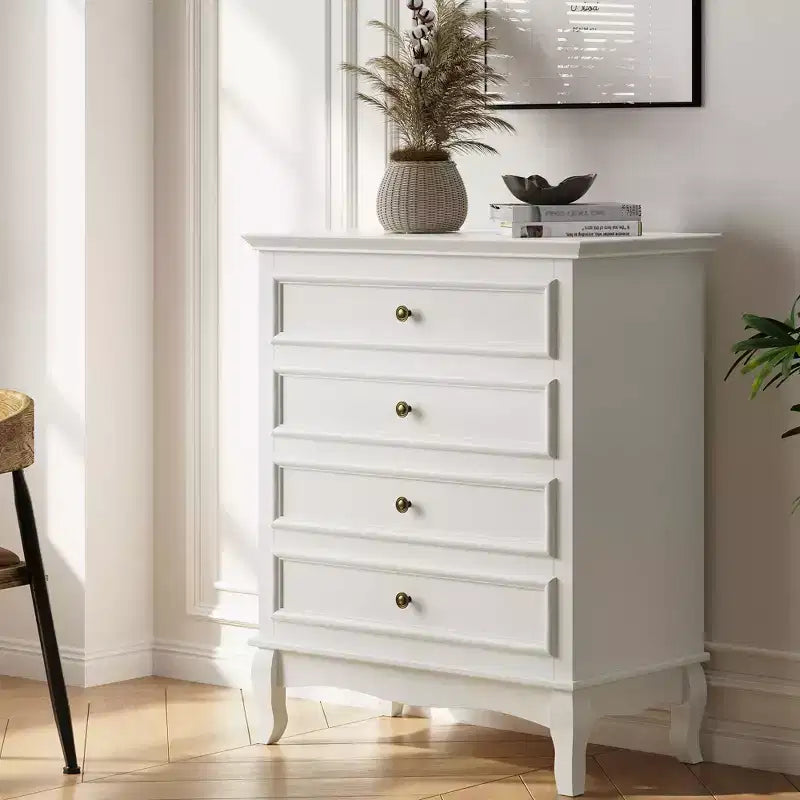 Heynemo 4 Drawer Dresser, Large Storage Chest with Ball Bearing Slide, Ideal for Bedroom, Living Room, Hallway, Entryway