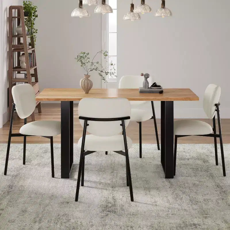 Chaise de salle à manger rembourrée, sans accoudoirs