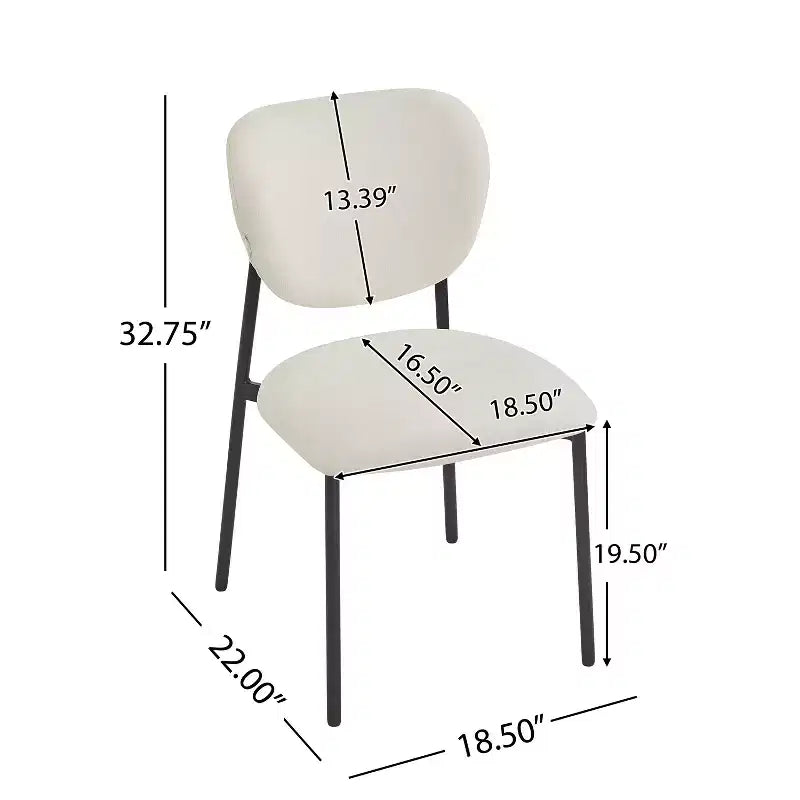 Chaise de salle à manger rembourrée, sans accoudoirs