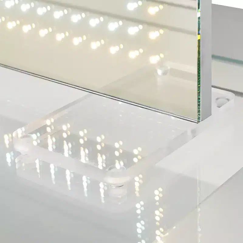 Miroir de maquillage avec éclairage LED tricolore et design ultra-mince sans cadre en alliage d'aluminium