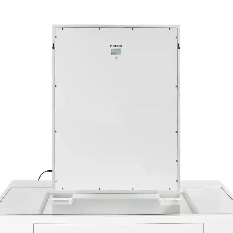 Miroir de maquillage avec éclairage LED tricolore et design ultra-mince sans cadre en alliage d'aluminium