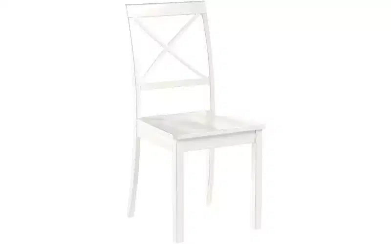 Chaises de salle à manger avec dossier croisé et assise en bois massif