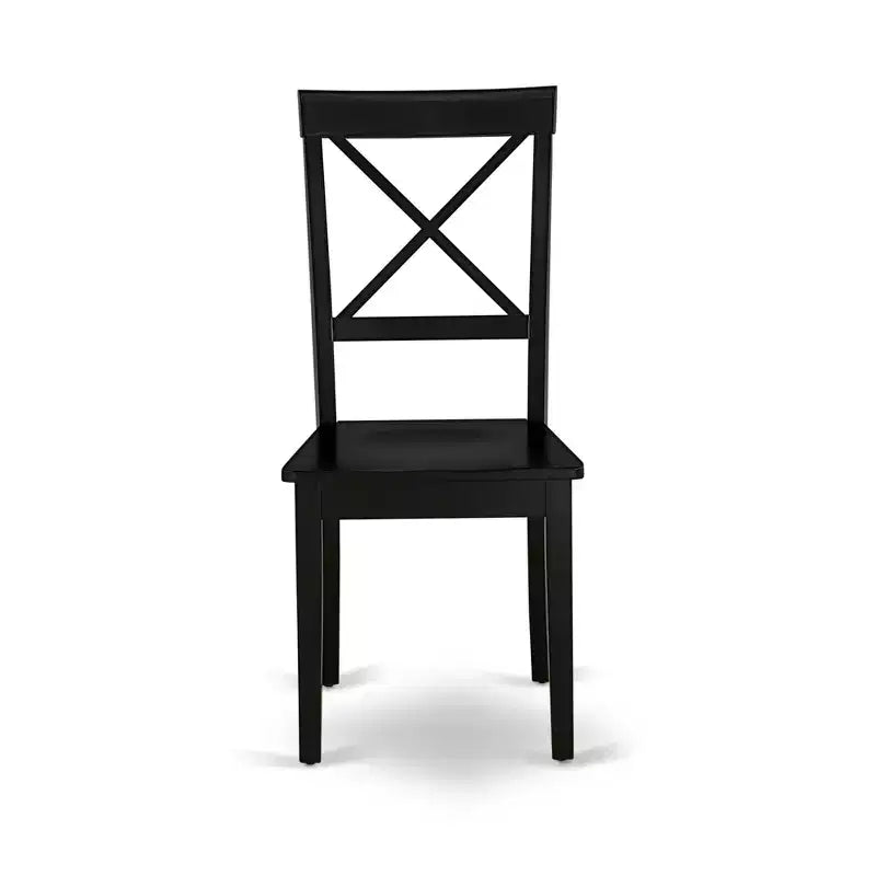 Chaises de salle à manger avec dossier croisé et assise en bois massif