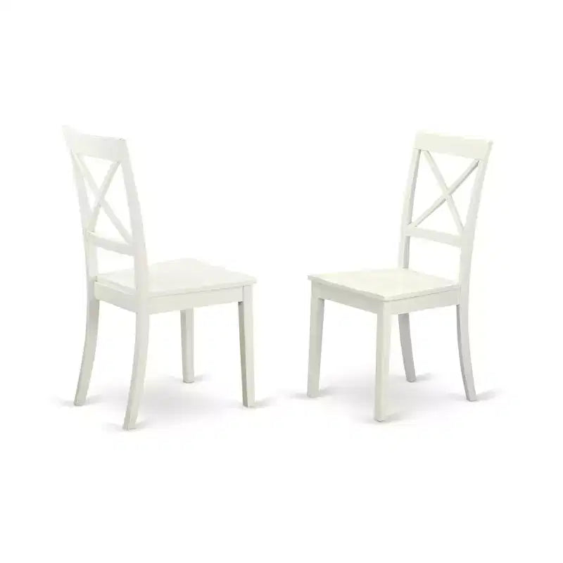 Chaises de salle à manger avec dossier croisé et assise en bois massif