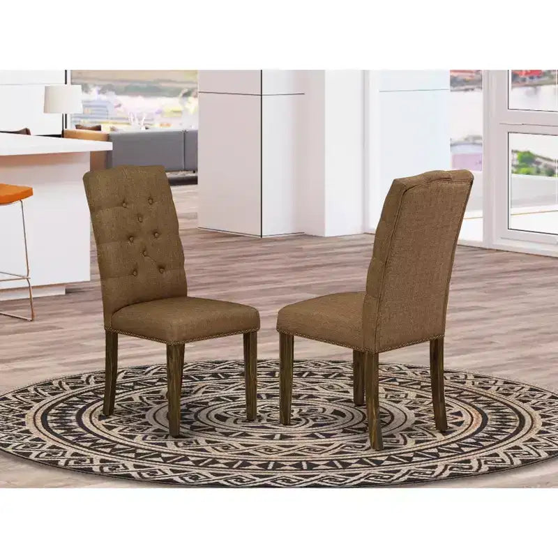 Chaise de salle à manger décorative à rivet capitonnée