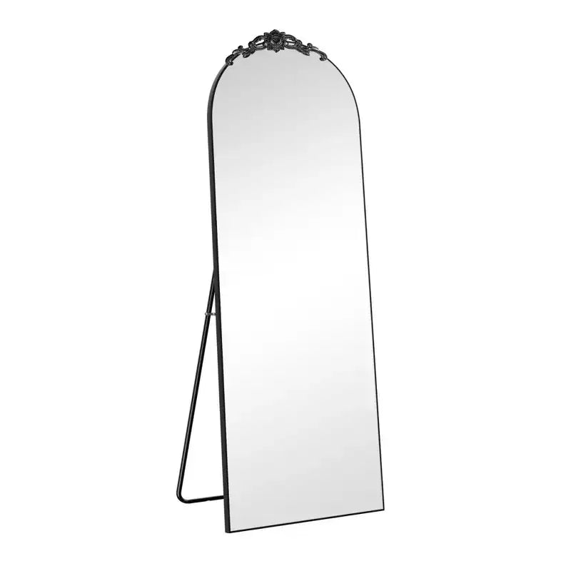 Miroir de plain-pied à arche : Élégance classique, cadre en bois
