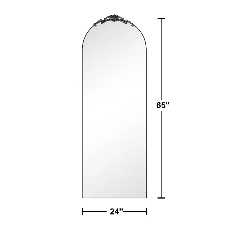 Miroir de plain-pied à arche : Élégance classique, cadre en bois
