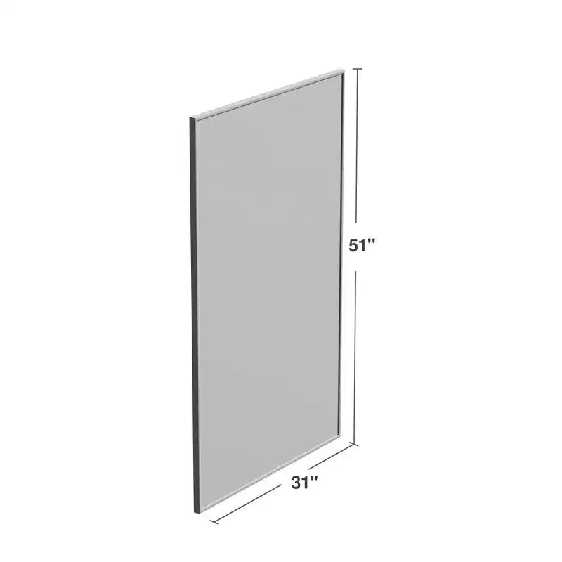 Miroir rectangulaire en aluminium noir fin 130x80x2cm