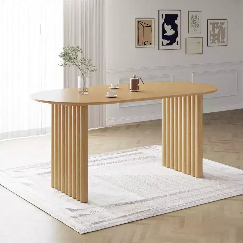 Table de salle à manger ovale avec double piédestal Tables de cuisine