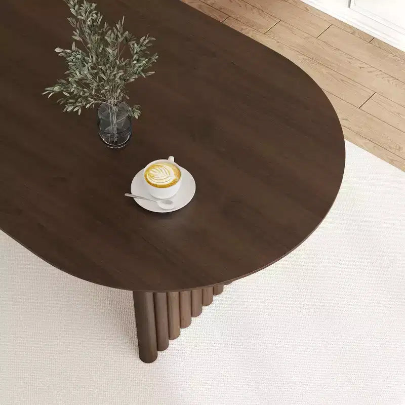 Table de salle à manger ovale avec double piédestal Tables de cuisine