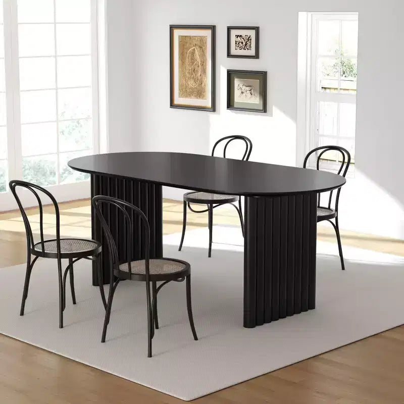 Table de salle à manger ovale avec double piédestal Tables de cuisine