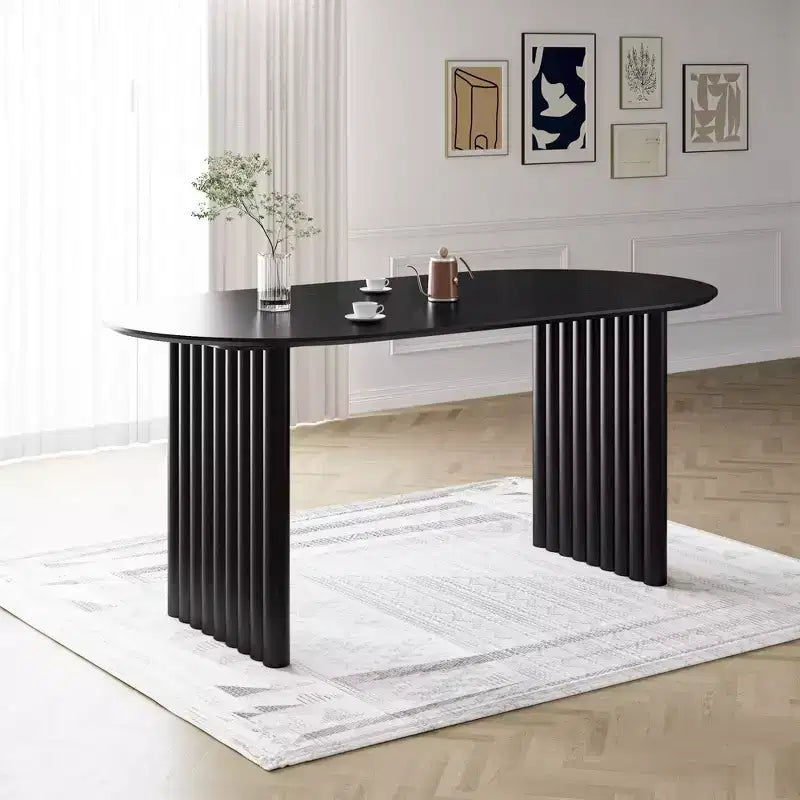Table de salle à manger ovale avec double piédestal Tables de cuisine