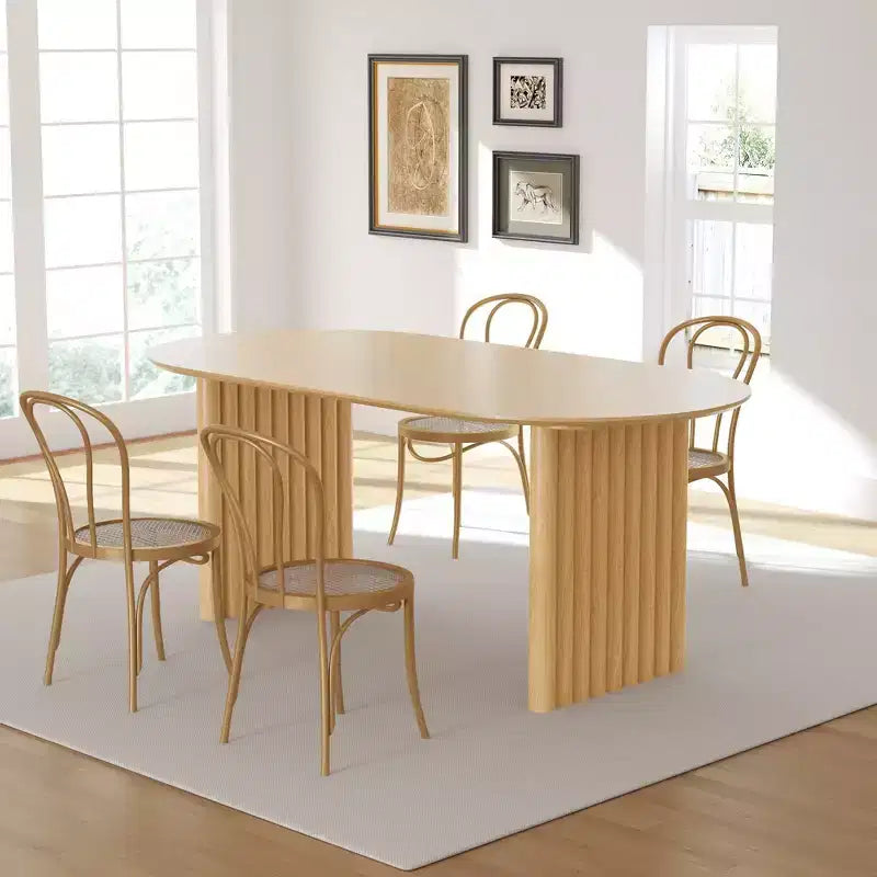 Table de salle à manger ovale avec double piédestal Tables de cuisine