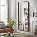 Miroir sur pied moderne : Aluminium, rectangle arrondi, 162 x 53 cm