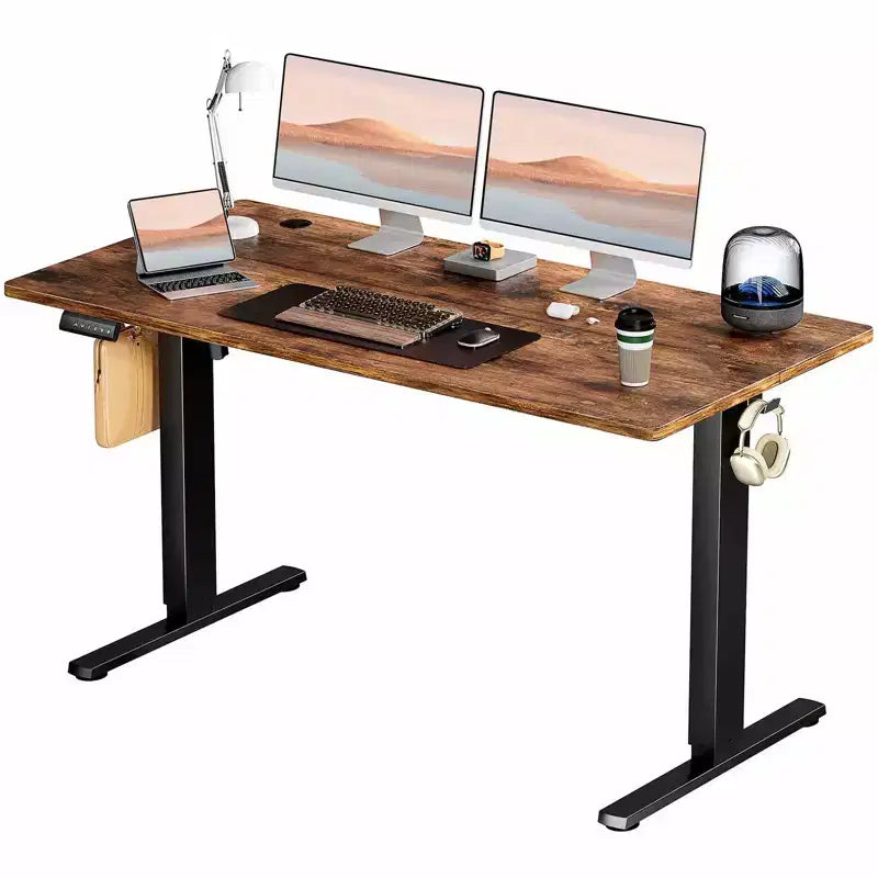 Ergonomic Height Adjustable Table with T-Shaped Metal Bracket Modern Computer Workstations