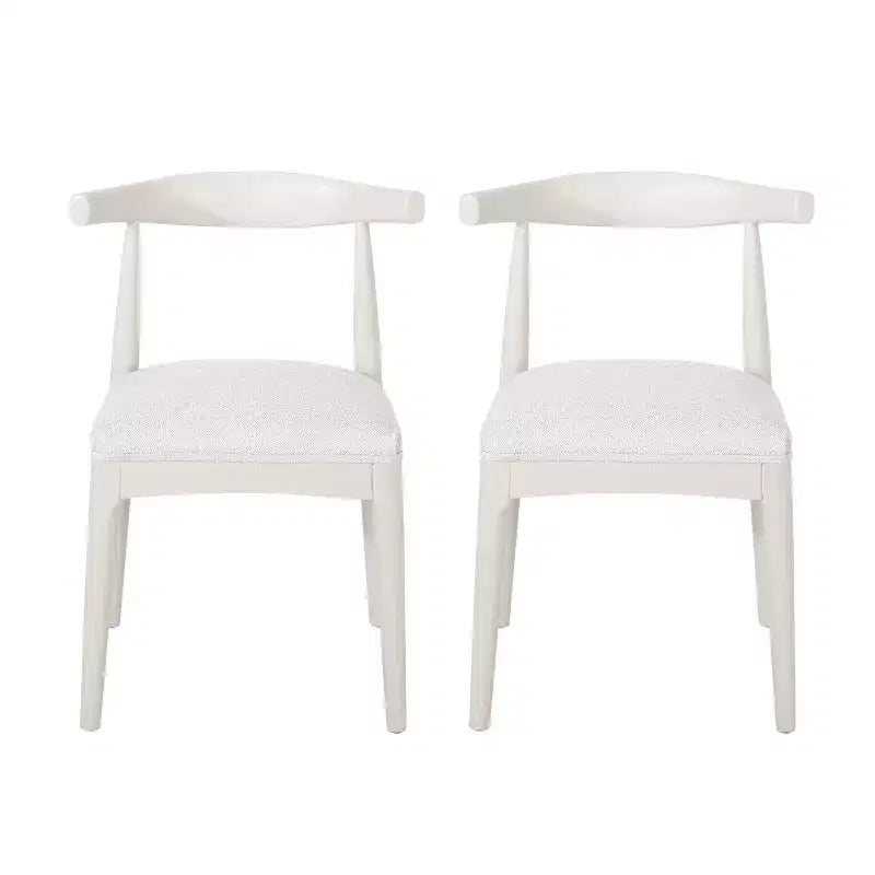 GDFStudio Covey Mid-Century Modern Fabric Upholstered Wood Dining Chairs (Set of 2)