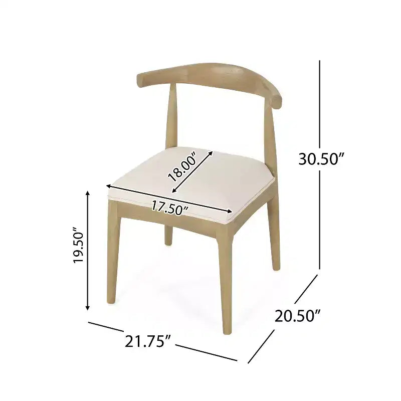 Chaises de salle à manger en bois rembourrées en tissu de style Mid-Century Modern