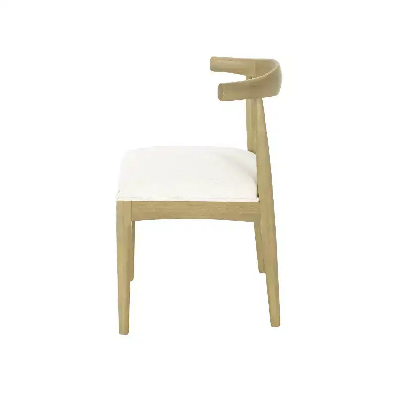Chaises de salle à manger en bois rembourrées en tissu de style Mid-Century Modern