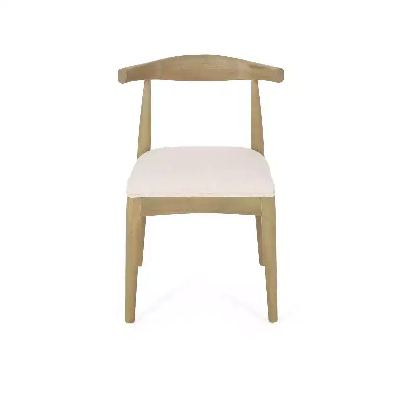 Chaises de salle à manger en bois rembourrées en tissu de style Mid-Century Modern