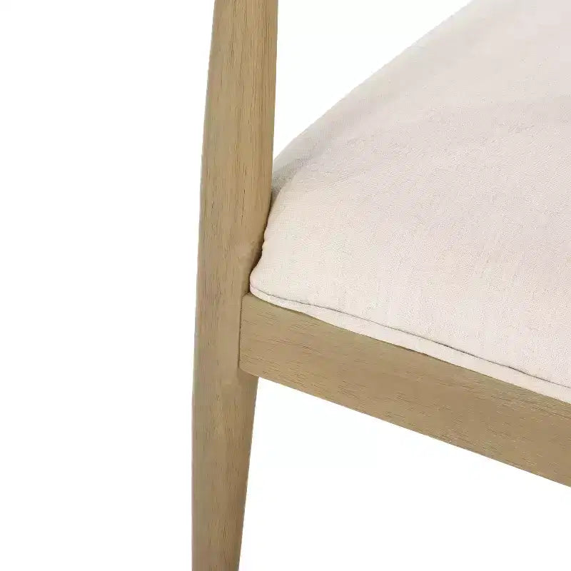 Chaises de salle à manger en bois rembourrées en tissu de style Mid-Century Modern