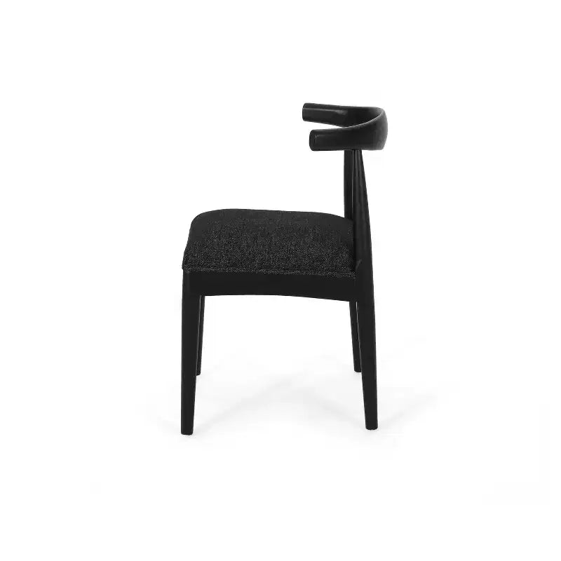 Chaises de salle à manger en bois rembourrées en tissu de style Mid-Century Modern