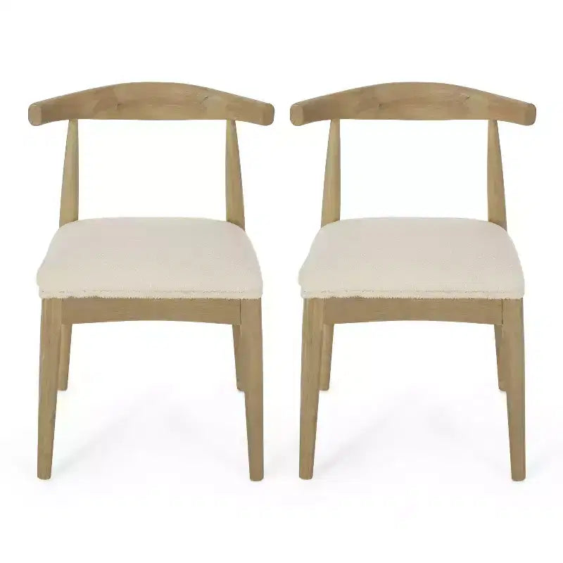 Chaises de salle à manger en bois rembourrées en tissu de style Mid-Century Modern