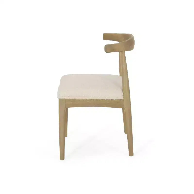 Chaises de salle à manger en bois rembourrées en tissu de style Mid-Century Modern