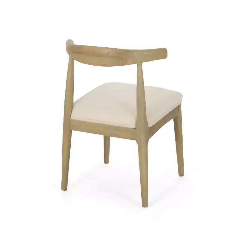 Chaises de salle à manger en bois rembourrées en tissu de style Mid-Century Modern