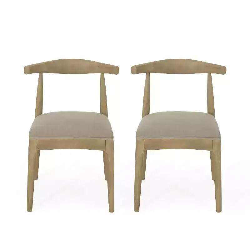 Chaises de salle à manger en bois rembourrées en tissu de style Mid-Century Modern