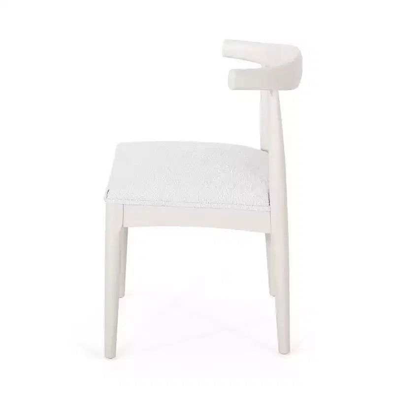 Chaises de salle à manger en bois rembourrées en tissu de style Mid-Century Modern