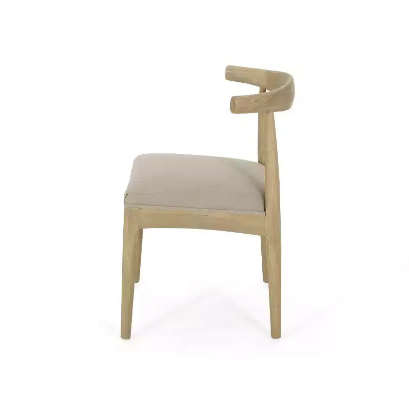 Chaises de salle à manger en bois rembourrées en tissu de style Mid-Century Modern