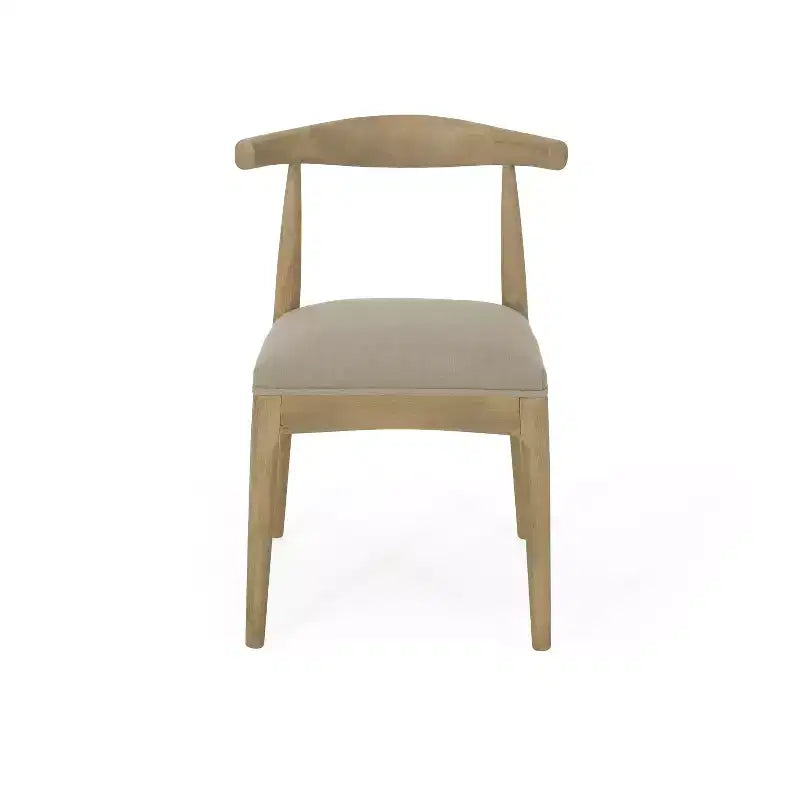 Chaises de salle à manger en bois rembourrées en tissu de style Mid-Century Modern