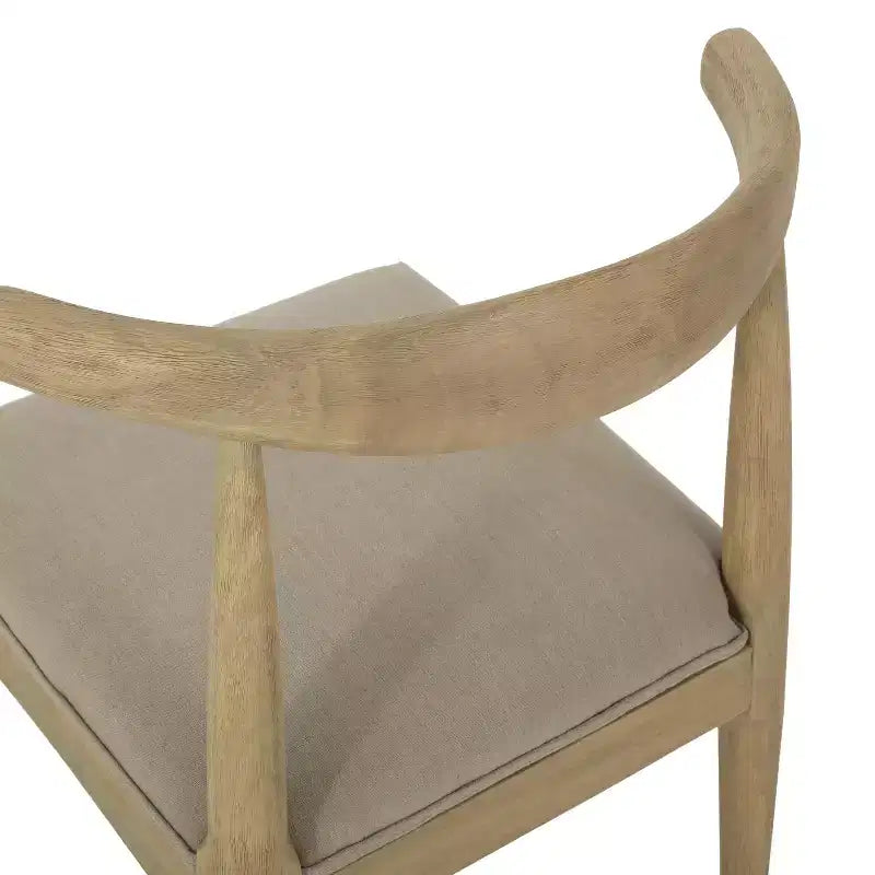 Chaises de salle à manger en bois rembourrées en tissu de style Mid-Century Modern