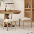 Chaises de salle à manger en bois rembourrées en tissu de style Mid-Century Modern