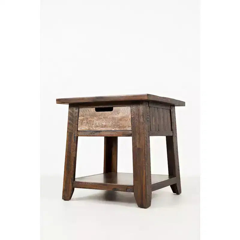 Table d'appoint rustique en acacia massif Painted Canyon