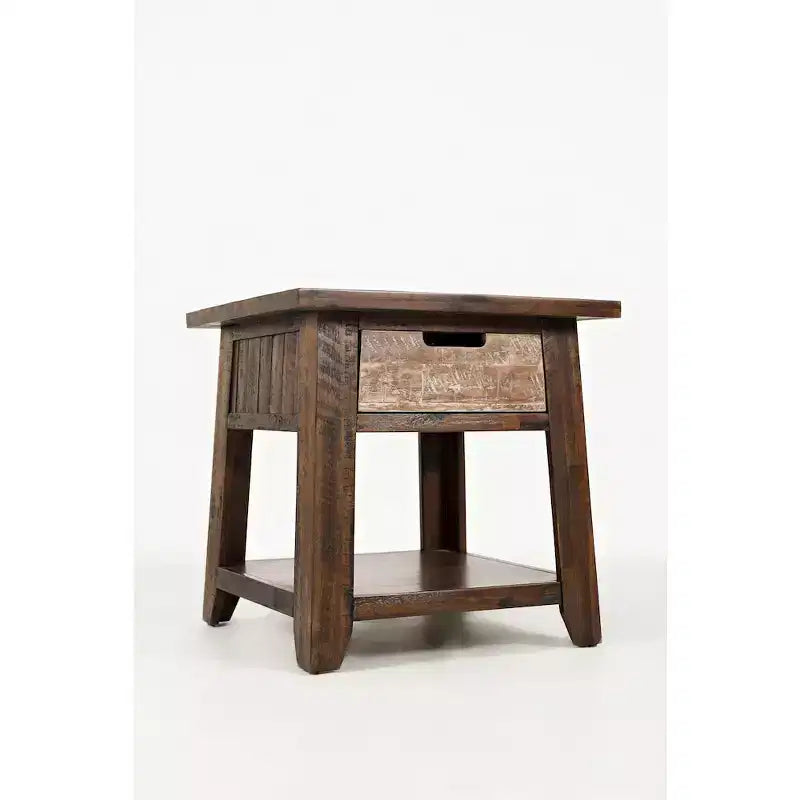 Table d'appoint rustique en acacia massif Painted Canyon