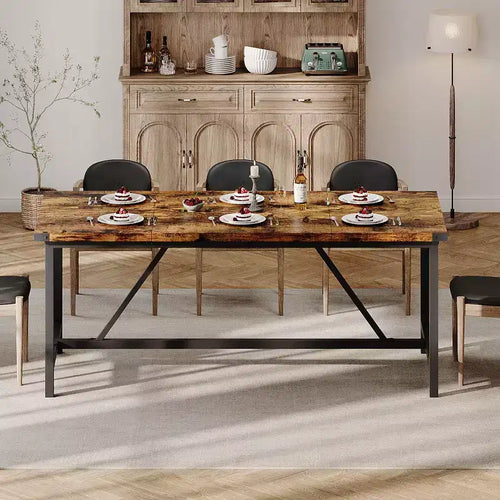 Table à manger rectangulaire en bois de 70,87 pouces
