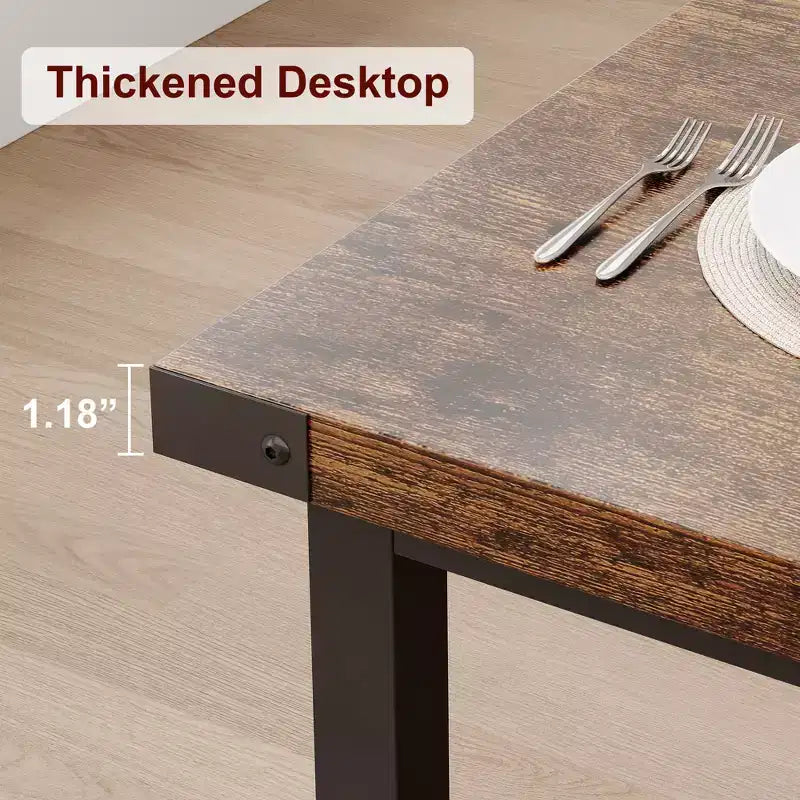 Table à manger rectangulaire en bois de 70,87 pouces