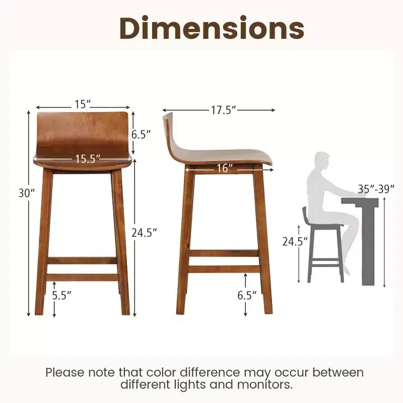 Tabourets de bar en bois