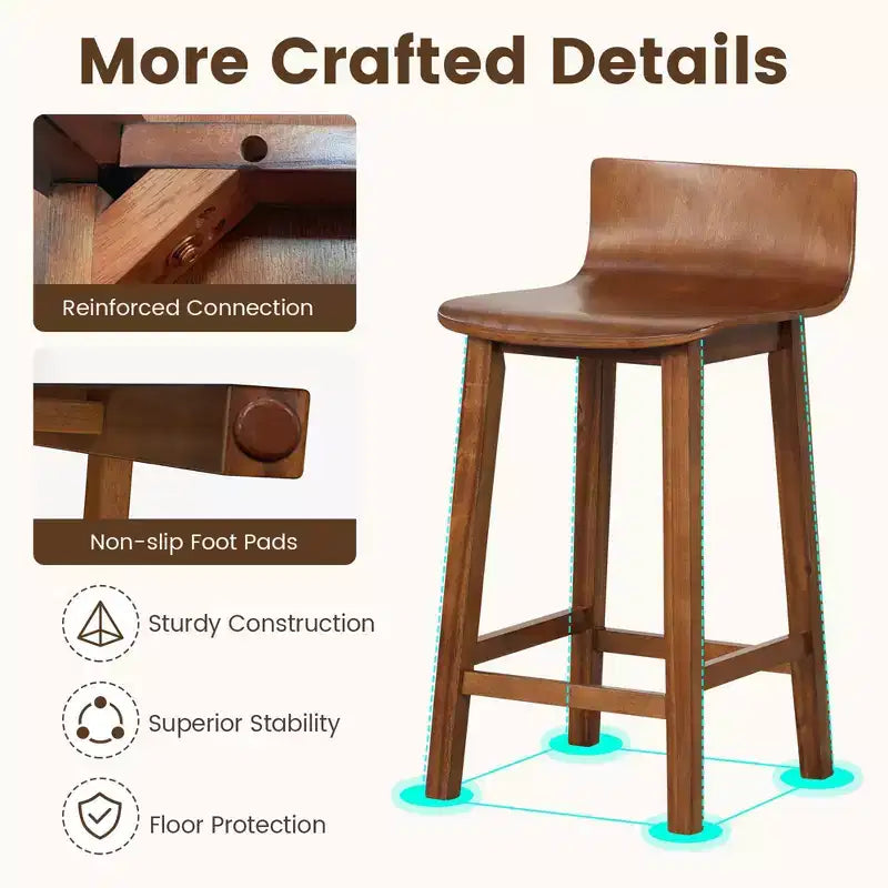 Tabourets de bar en bois