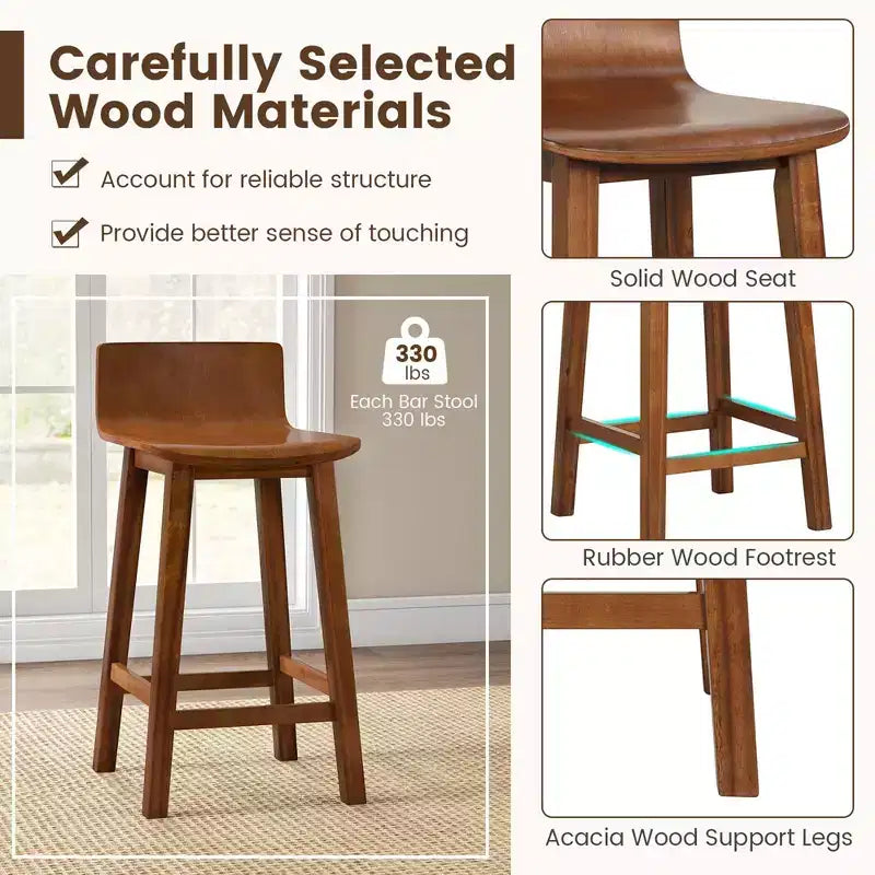 Tabourets de bar en bois