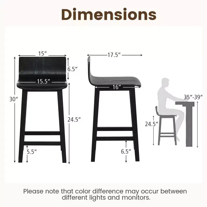 Tabourets de bar en bois